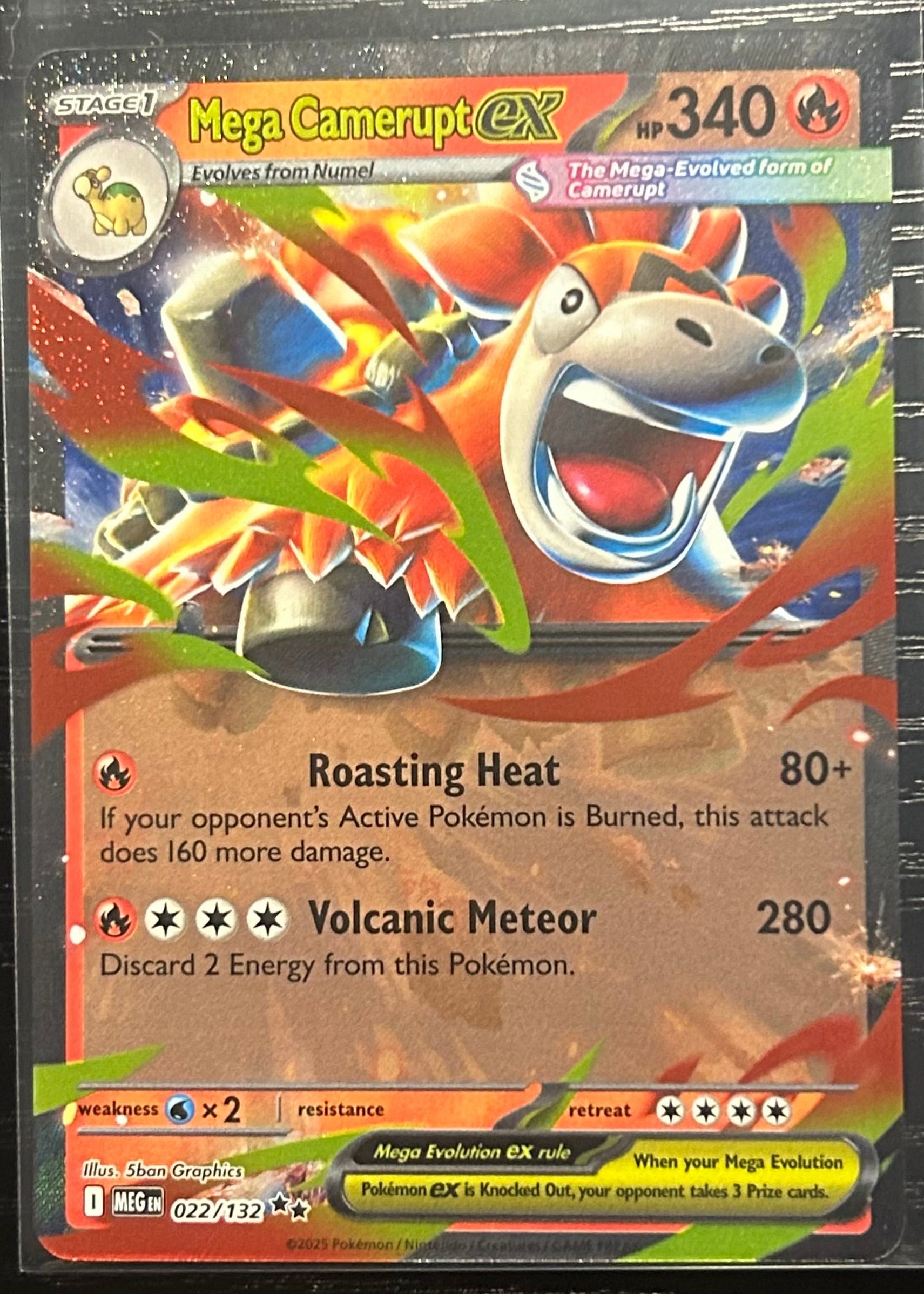 Pokémon trading card featuring Mega Camerupt EX