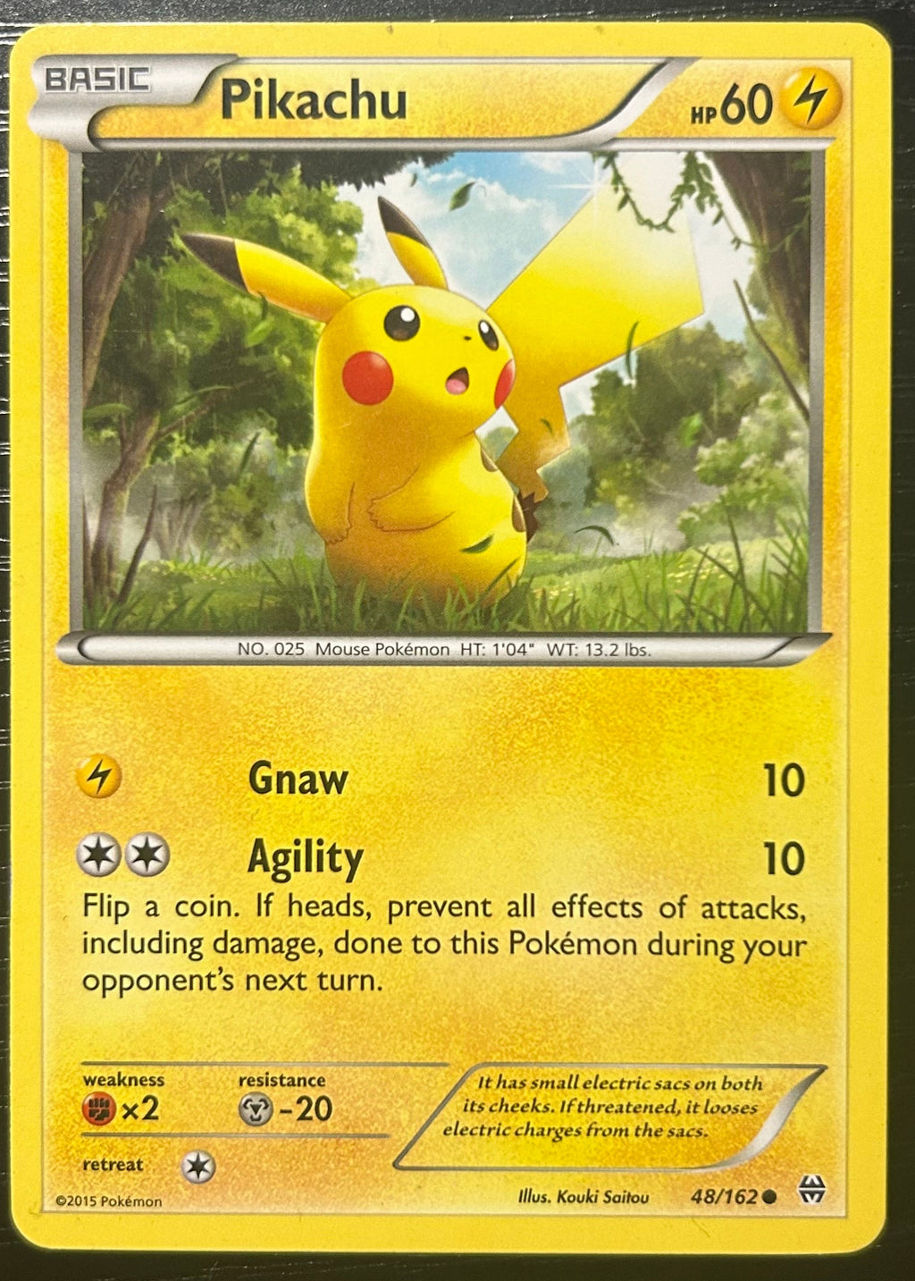 Pokémon trading card featuring Pikachu