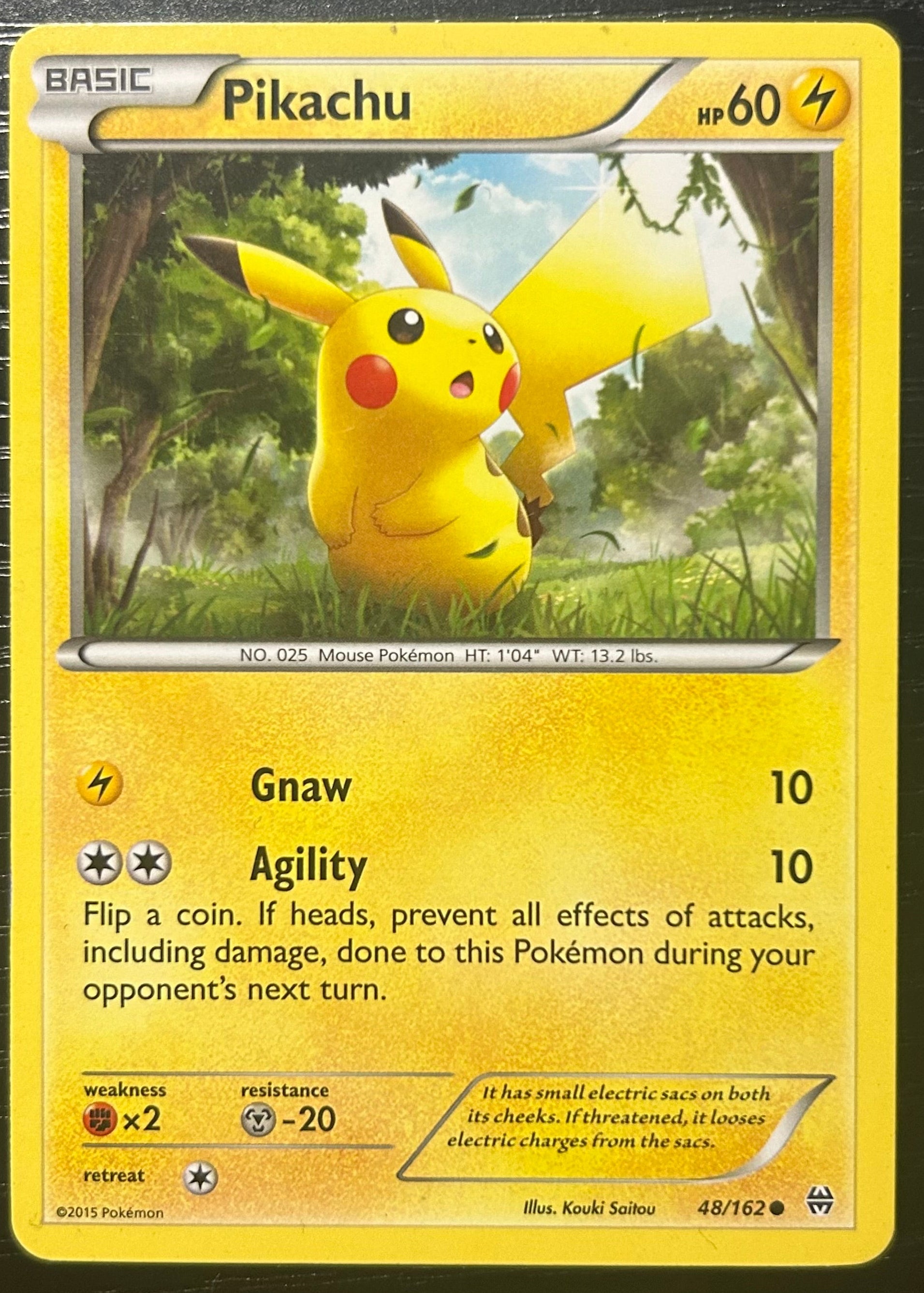 Pokémon trading card featuring Pikachu